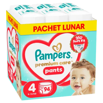 Scutece-chilotel Premium Care Pants XXL Box Marimea 4 pentru 9-15 kg, 94 bucati, Pampers