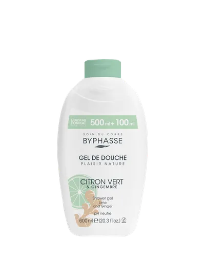 Gel de dus cu lime si ghimbir Plaisir Nature, 600ml, Byphasse