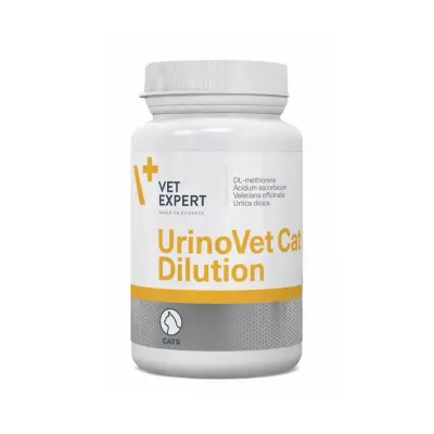 UrinoVet Cat Dilution, hrana complementara pentru sustinerea functiei urinare, 45 de capsule twist-off – Vetexpert PL