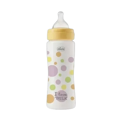 Biberon cu tetina din silicon si flux rapid Perfect Easy Fetite 4 luni+, 330ml, Chicco