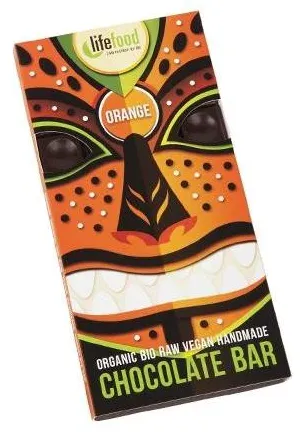 Ciocolata cu portocale raw Bio, 70g, Lifefood