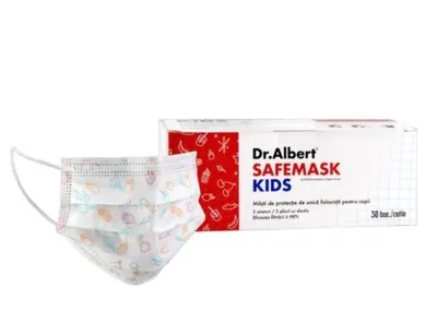 Masca chirurgicala tip II pentru copii, 30 bucati, Dr. Albert