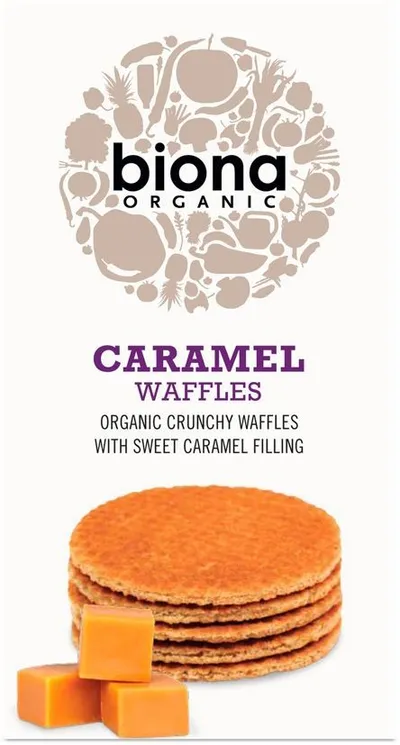 Vafe cu caramel bio, 175g, Biona Organic