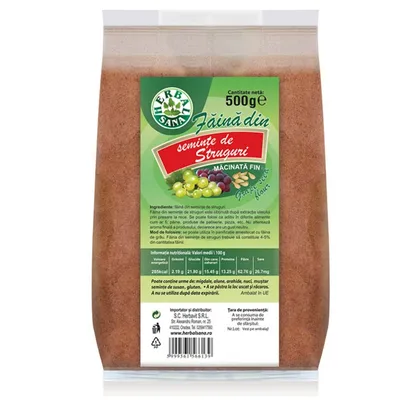 Faina din seminte de struguri Herbalsana, 500 g, Herbavit