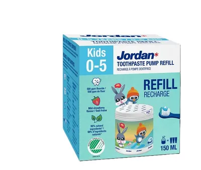 JORDAN PASTA DE DINTI PENTRU COPII 0-5 ANI PUMP 6 150ML 500 PPM F