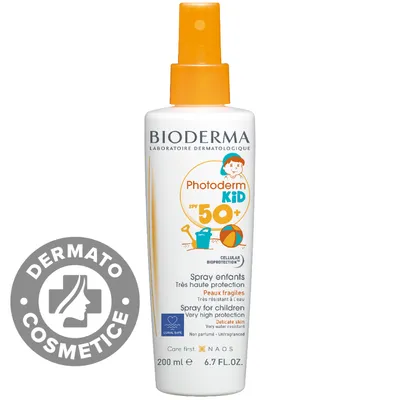 Spray protectie solara pentru copii Photoderm KID SPF50+, 200ml, Bioderma