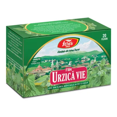 Urzica vie, iarba, F184, ceai la plic, 20 plicuri, Fares