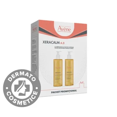 Pachet Ulei de curatare pentru pielea predispusa la dermatita atopica XeraCalm AD, 2 x 400ml, Avene