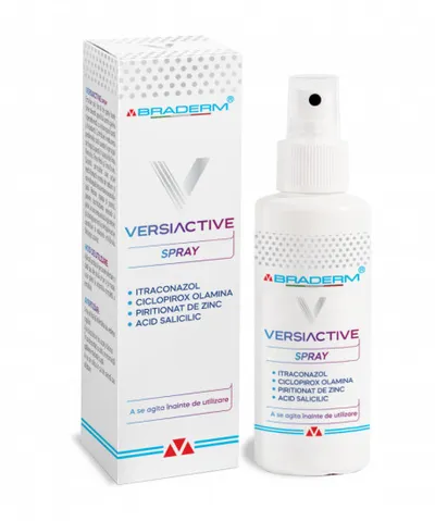 Spray pentru corp si scalp Versiactive, 100 ml, BRADERM