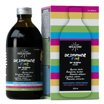 Sirop din extracte de reishi, ciuperca soarelui si shiitake Dr. Immune Five, 250 ml, Hifas da Terra