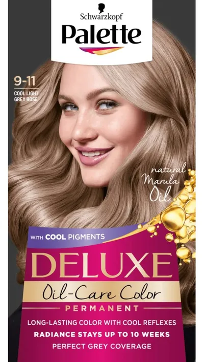 Vopsea de par permanenta 9-11 Argintiu Rose Deschis Rece Deluxe, 135ml, Palette