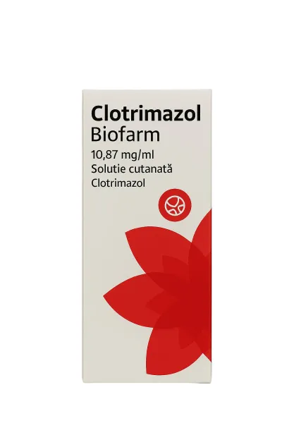 Clotrimazol 10 mg/g, solutie cutanata, Biofarm