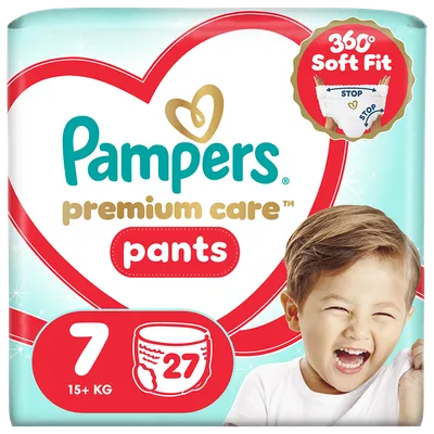 Scutece-chilotel Premium Care Pants Marimea 7 pentru 15+kg, 27 bucati, Pampers