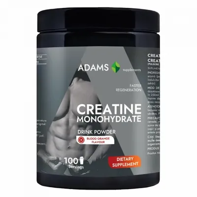 Creatina monohidrata cu aroma de portocale rosii, 400g, Adams