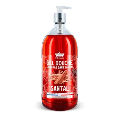 Gel de dus cu Santal Surgras fara sapun, 1l, Les Petites Bains de Provence