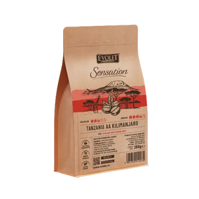 Cafea boabe Tanzania AA Kilimanjaro, 200g, Evolet