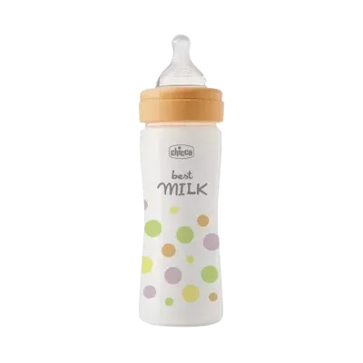 Biberon cu tetina din silicon si flux mediu Perfect Easy Fetite, 250ml, Chicco