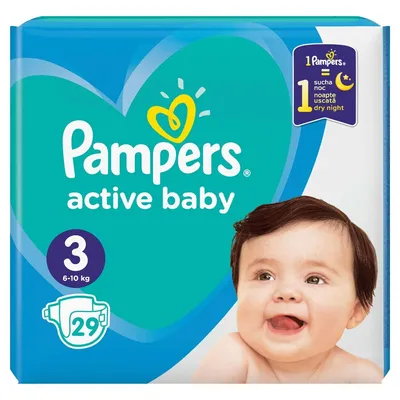Scutece Active Baby marimea 3 pentru 6-11kg, 26 bucati, Pampers
