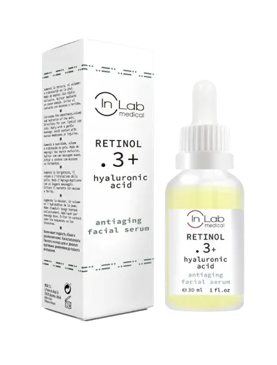 Ser pentru fata concentrat cu 0.3% Retinol si Acid Hialuronic, 30ml, InLab Medical