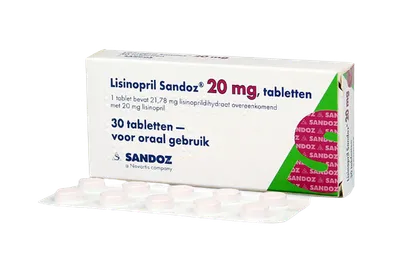 Lisinopril 20mg, 30 comprimate, Sandoz