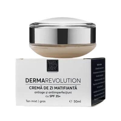 Crema de zi matifianta anti-age si anti-imperfectiuni SPF35+, 50ml, Wawa Fresh Cosmetics