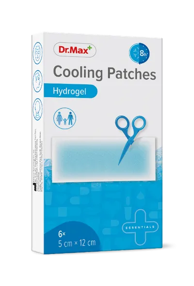 Dr.Max Plasturi de racire cu hidrogel 5 cm x 12 cm, 6 bucati