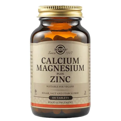 SOLGAR CALCIU MAGNEZIU SI ZINC 100 TABLETE