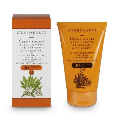 L'Erbolario Crema protectie solara cu morcov susan si karite Sun, 75ml