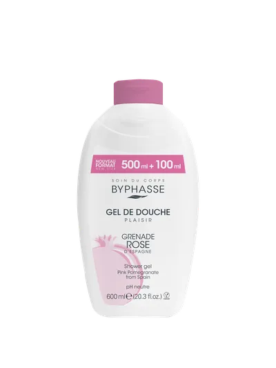 Gel de dus cu rodie roz Plaisir, 600ml, Byphasse