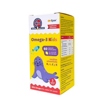 Omega 3 Kids Marine Biocare, 60 capsule masticabile, Phyto Biocare