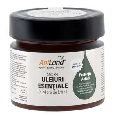 Miere de mana cu mix de uleiuri esentiale, 250 g, Apiland