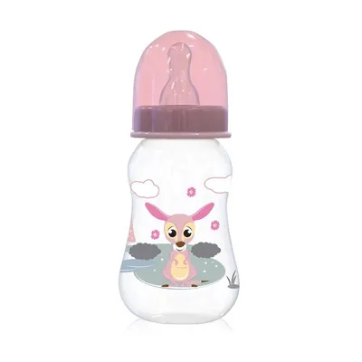 Biberon cu capac pentru +0 luni Blush Pink, 125ml, Lorelli