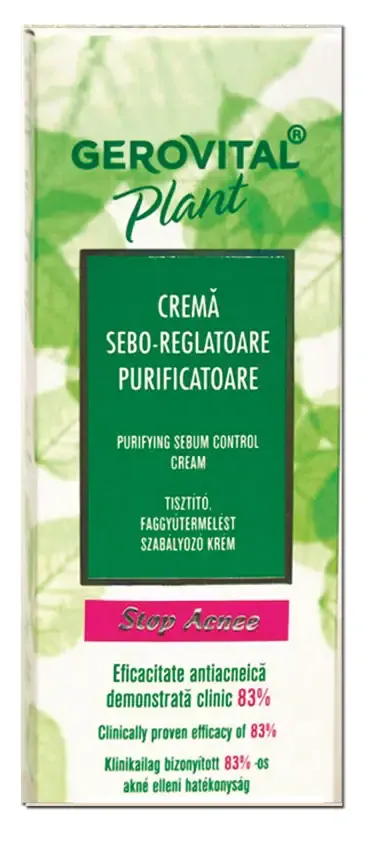 Crema Plant sebo-reglatoare purificatoare Stop Acnee 50ml, Gerovital