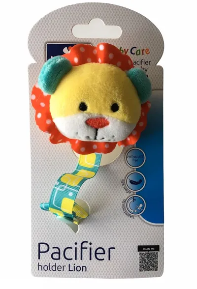 Lant cu clips pentru suzeta 0 luni+ Lion Zornaitor, 1 bucata, Lorelli