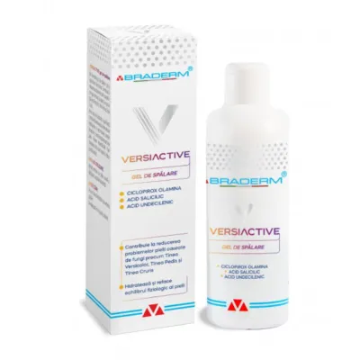 Gel de spalare pentru corp si scalp Versiactive, 200 ml, Braderm