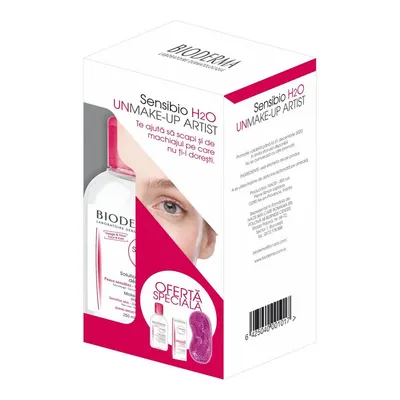 Pachet Sensibio Contur ochi 15ml + 70% reducere Sensibio H2O 250ml + masca 1 bucata, Bioderma