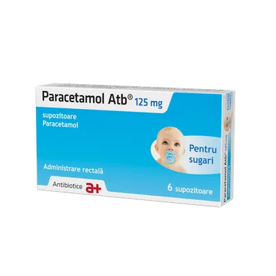 Paracetamol Atb 125 mg pentru sugari, 6 supozitoare, Antibiotice