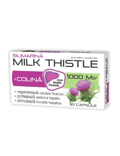Silimarina Milk Thistle+Colina, 30 capsule, Zdrovit