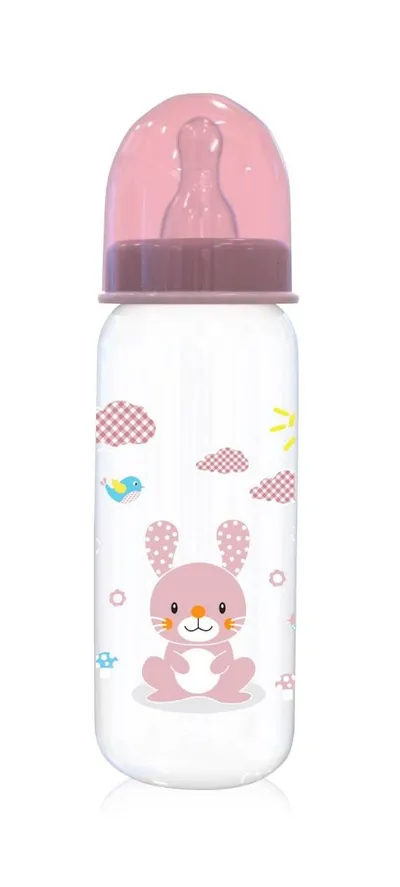 Biberon cu capac pentru +0 luni Blush Pink, 250ml, Lorelli