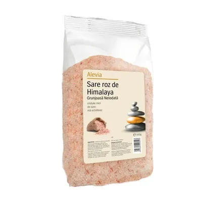 Sare roz de Himalaya grunjoasa neiodata, 500g, Alevia