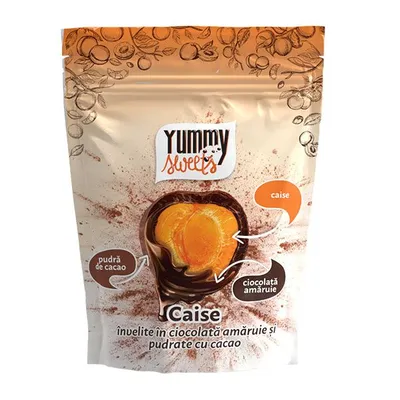 Caise invelite in ciocolata amaruie, 100g, Yummy Sweets