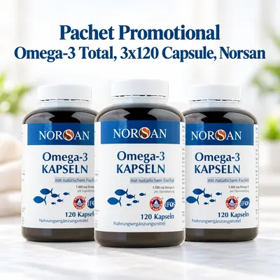 Pachet Promotional Omega-3 Total, 3x120 Capsule, Norsan