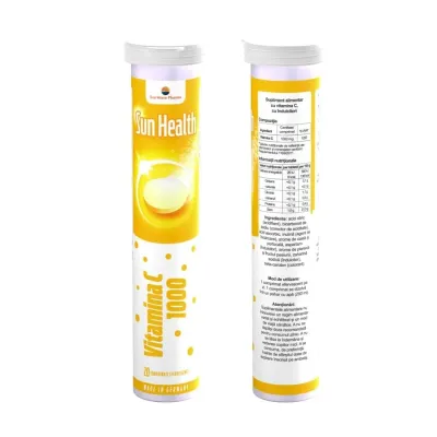 Sun Health Vitamina C, 20 comprimate efervescente, Sun Wave Pharma