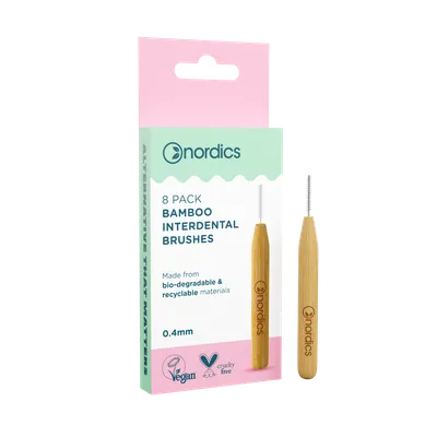 Periute interdentare din bambus, 0,40 mm, 8 bucati, Nordics