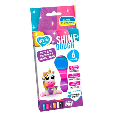 Set plastilina Lovin Shine Dough, 6 x15g, Oktoclay