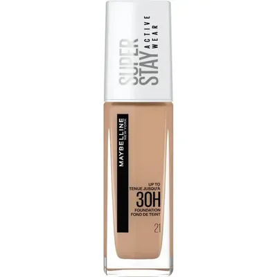 Fond de ten cu acoperire ridicata SuperStay 30h Active Wear 21 Nude Beige, 30ml, Maybelline