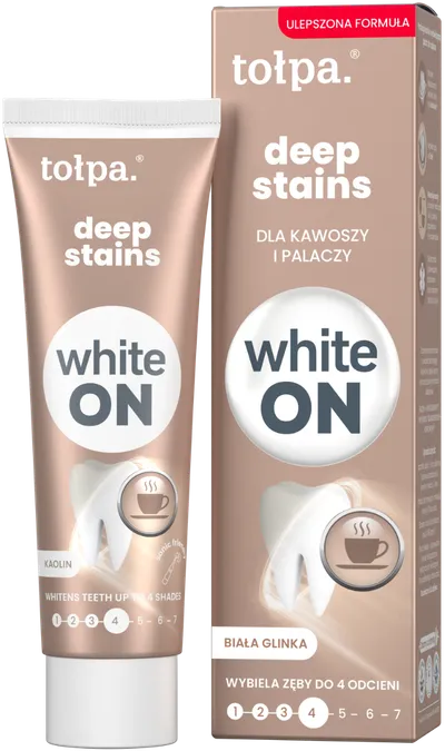 Pasta de dinti ON WHITE Deep Stains, 75ml, Tolpa