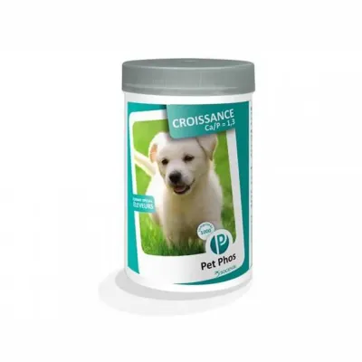 Pet Phos Croissance Ca/P1.3 câini, hrană complementară cu vitamine și minerale, 100 de comprimate Ceva Sante Animale RO