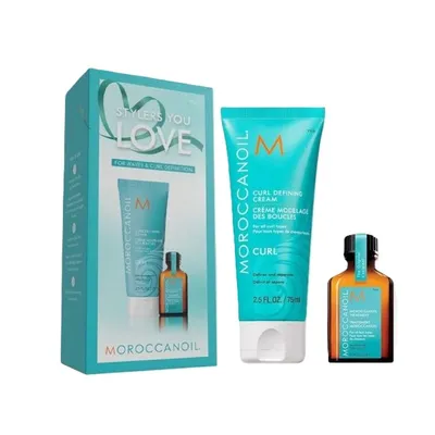 Set crema pentru definirea buclelor, 75 ml + ulei tratament pentru toate tipurile de par, 15 ml, Moroccanoil