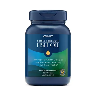 GNC TRIPLE STRENGHT FISH OIL 1000 MG 60 CAPSULE MOI